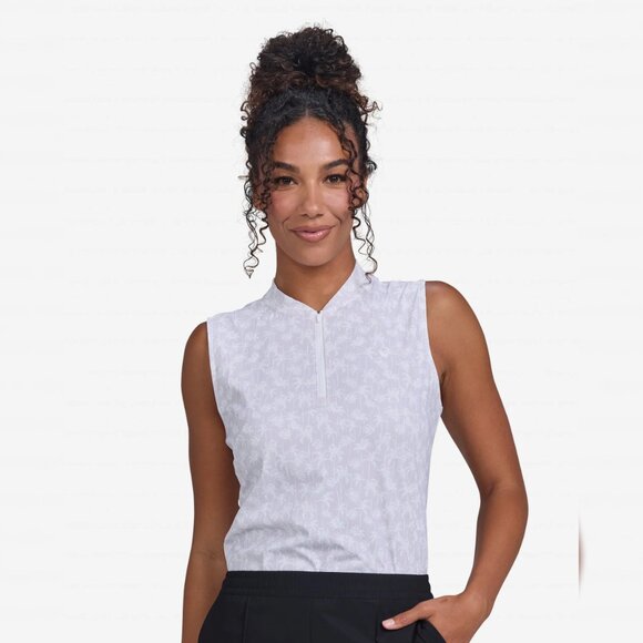 Bad Birdie Tops - NWT Womens Size M Palmetto Iris Bad Birdie Blade Collar 1/4 Zip Polo Shirt Top